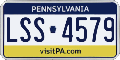 PA license plate LSS4579