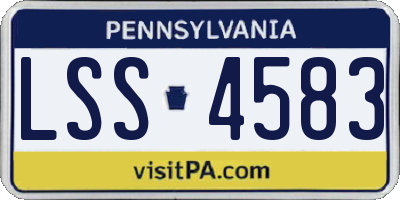 PA license plate LSS4583
