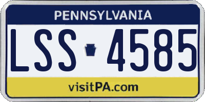 PA license plate LSS4585
