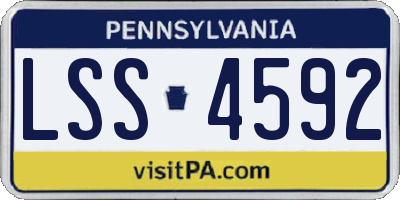 PA license plate LSS4592