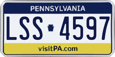 PA license plate LSS4597