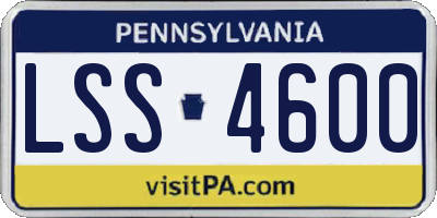 PA license plate LSS4600
