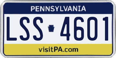 PA license plate LSS4601
