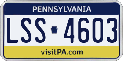PA license plate LSS4603
