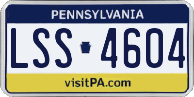 PA license plate LSS4604