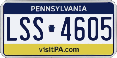 PA license plate LSS4605