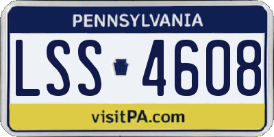 PA license plate LSS4608