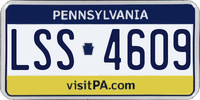 PA license plate LSS4609