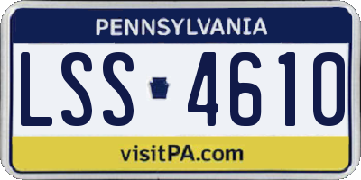 PA license plate LSS4610