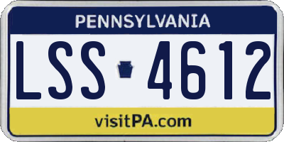 PA license plate LSS4612