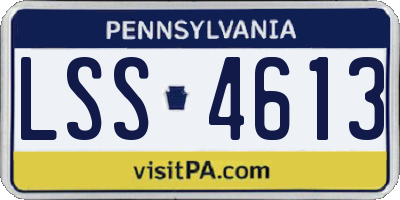 PA license plate LSS4613