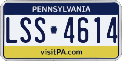 PA license plate LSS4614