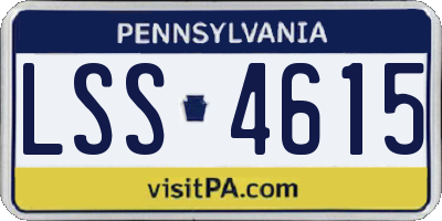 PA license plate LSS4615