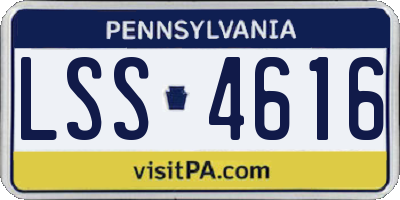 PA license plate LSS4616
