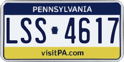 PA license plate LSS4617