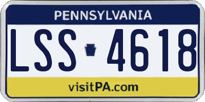 PA license plate LSS4618