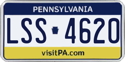 PA license plate LSS4620