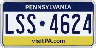 PA license plate LSS4624