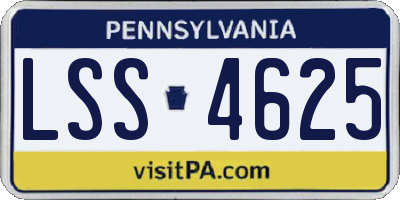 PA license plate LSS4625