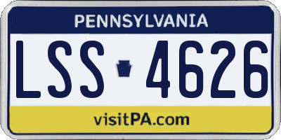 PA license plate LSS4626