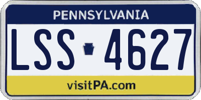 PA license plate LSS4627