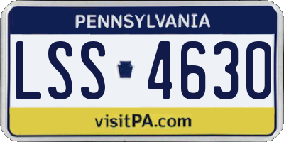 PA license plate LSS4630
