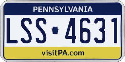 PA license plate LSS4631
