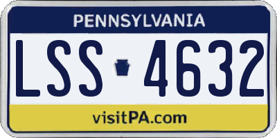 PA license plate LSS4632