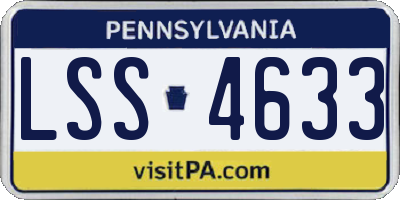 PA license plate LSS4633