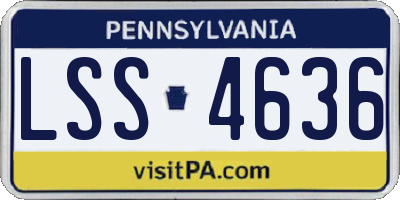 PA license plate LSS4636