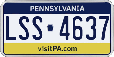 PA license plate LSS4637