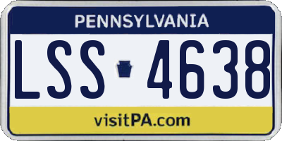 PA license plate LSS4638