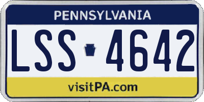 PA license plate LSS4642