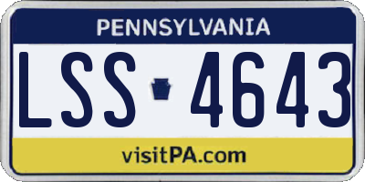 PA license plate LSS4643