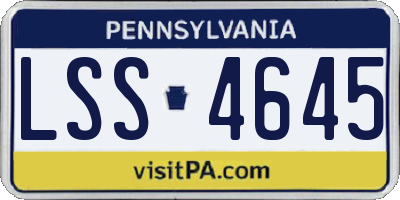 PA license plate LSS4645