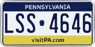 PA license plate LSS4646