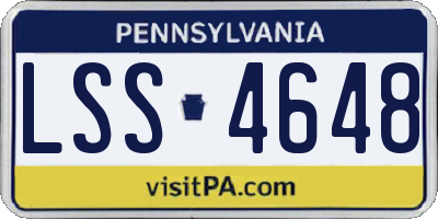 PA license plate LSS4648