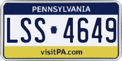 PA license plate LSS4649