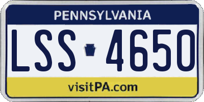 PA license plate LSS4650
