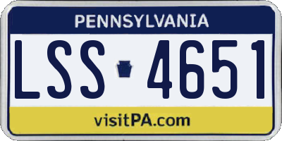 PA license plate LSS4651