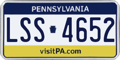 PA license plate LSS4652