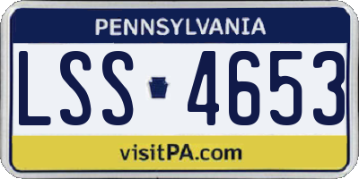 PA license plate LSS4653