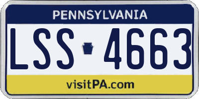 PA license plate LSS4663