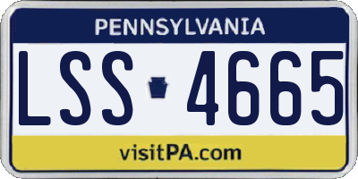 PA license plate LSS4665