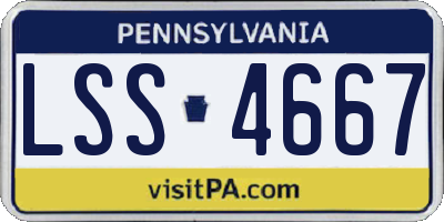 PA license plate LSS4667