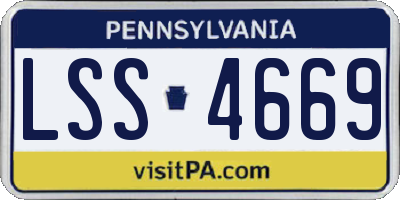 PA license plate LSS4669