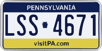 PA license plate LSS4671