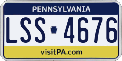 PA license plate LSS4676