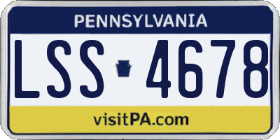 PA license plate LSS4678