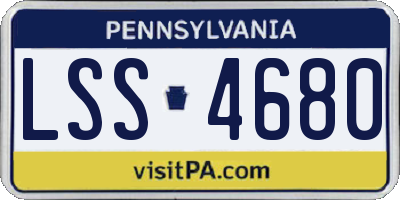 PA license plate LSS4680